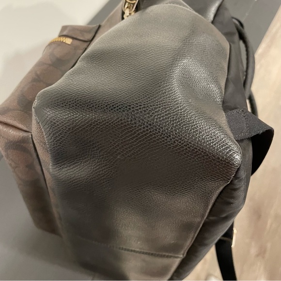 COACH Medium Charlie Backpack - Signature Black and Brown - Picture 7 of 14